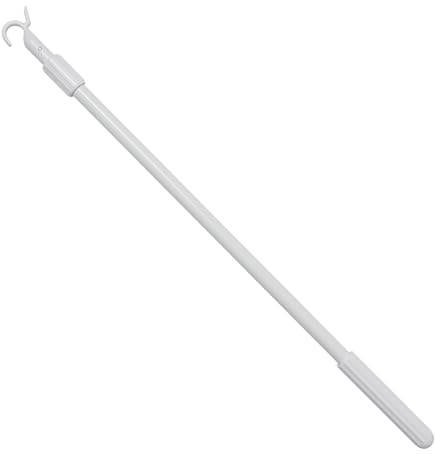 MiLin Cellular Shades Telescopic Draw Rod for Cordless Window Blinds & Shades Push Pull Rod Adjustable Easy Pull Down Pull Up Blinds for Indoor Windows Shades Hook Rod (16 1/2”- 29 3/4,White)