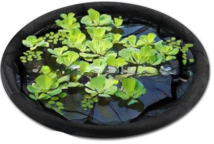 Vdaxvme Panier de stockage pour plantes île flottante avec maille fine - Île flottante ronde pour poissons aux fleurs - Niveau d'eau réglable - Protection des plantes