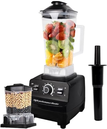 4500W Blender, Blender Smoothie Maker with 2L Cup and Grinding Cup, 6 Sharp Blades, 10 Adjustable Speeds for Smoothies, Shakes, Frozen Drinks, Ice, Sauces