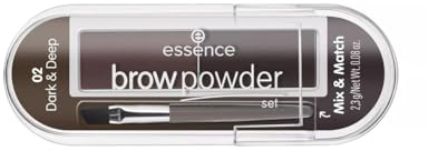essence cosmetics brow powder set eyebrow stylist duo kit makeup (02 - dark & deep)