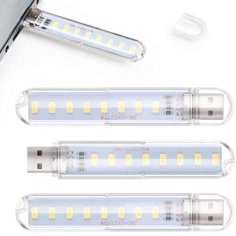 OSALADI 3 Stück Mini USB LED LED-Lampe Lesung Weißes Licht Tragbare USB-Laptop für Laptop-Tastatur Power Bank Tragbare Nachtlicht