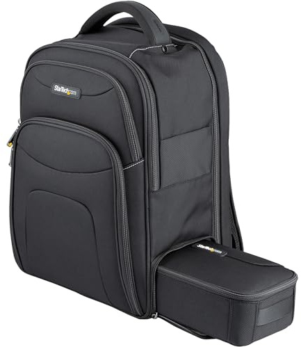 StarTech.com 17.3 Laptop Rucksack mit Abnehmbarer Zubehörtasche - Ergonomischer IT Rucksack für IT Techniker/Profi - Robuster Notebook/Laptop Rucksack - Gepolsterter Business Rucksack (NTBKBAG156)