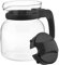 MGE - Verseuse à Café - Verseuse à Café Universelle - Cafetière en Verre - Théière en Verre Thermique - Verseuse Melitta avec Couvercle - Blanc ou Noir - 650 ml