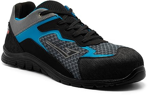 GARSPORT herr G1 PRO Low 1 S1P säkerhetssko, svart/antracit/turkos, 6,5 UK, Svart antracit turkos, 39 EU