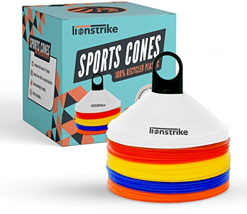 Lionstrike Sportkegel Sporthüten, 5 leuchtende Farben, 18cm Diameter