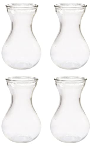GANAZONO 4pcs Hyacinth Vase Centerpiece Planter Crystal Decorative Vase Mini Clear Vase Plant Hydroponic Container Hycianthi Griwing Bud Flower Pots Glass Flower Vase Indoor Kettle Office