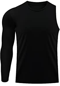 Herren Athletic Single Sleeve One Arm 1/2 Kompressionsshirt Sport Tight Base Layer Workout Unterwäsche Active, Schwarz-rechts-lang, L
