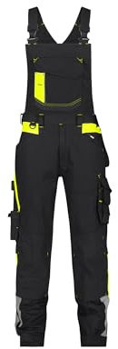 DASSY® Ulsan Stretch-Arbeitslatzhose mit Kniepolstertaschen - Größe 66 - SCHWARZ/NEONGELB