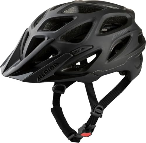 ALPINA MYTHOS 3.0 - Lätt och väl ventilerad cykelhjälm för vuxna – Anpassningsbar hjälm med antibakteriella kuddar för optimal komfort och skydd, black matt, 59-64 cm