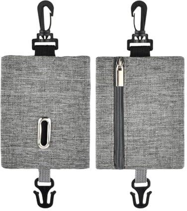 Luxvara Lot de 2 Distributeurs de Sacs à Crottes pour Chien, Porte-Sac Déjections en Tissu Oxford, Sacs de Ramasse Dejection pour Chiens pour Promenade, Course ou Randonnée (Gris)