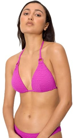YSABEL MORA. Top Bikini Triángulo Push-Up con Textura. Sin Aro Y Sin Relleno. Anudado Al Cuello Y La Espalda. Colección Seasalt.
