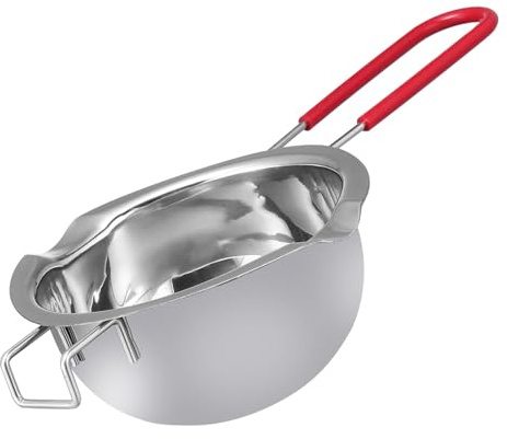 TOKIDNY Olla para Derretir Chocolate y de Acero Inoxidable Mango de Silicona Resistente al Calor y Tapa para Baño María en Cocina
