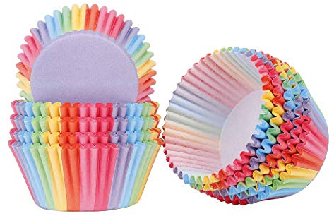 Carta per Cupcakes 200 pezzi Rainbow Carta per Cupcakes Muffin per Cuocere Torta Compleanno Nozze Festa