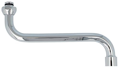 tecuro - Beccuccio a S per rubinetti a bassa pressione in acciaio inox cromato, attacco 3/4, lunghezza 100 mm