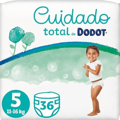 Dodot Cuidado Total Pañales Talla, 36 Pañales, Suave Protección De La Piel, Con Materiales De Origen Vegetal