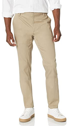 Amazon Essentials Men's Slim-Fit Wrinkle-Resistant Flat-Front Stretch Chino Pant, Tan, 36W x 29L