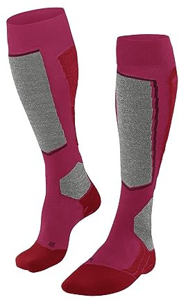FALKE Damen Skisocken SK2 Intermediate Vegan W Kh Lyocell Funktionsmaterial warm dick 1 Paar, Rot Rose 8680, 39-40