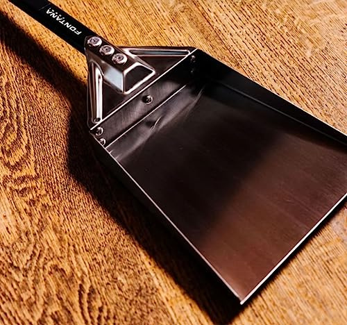 Fontana Forni Adjustable Stainless Steel Ash Shovel for Pizza Ovens & BBQ Grills – Heat & Corrosion Resistant, 120cm Extendable Handle, Large 315mm Shovel Head, Easy Storage Design