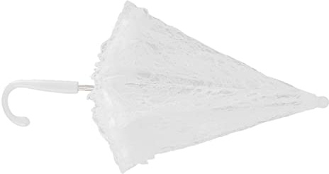 jerss Ombrello in Pizzo Ombrello da Ballo per Bambini per Portaombrelli Ricamati con Ombrello Deco Bianco