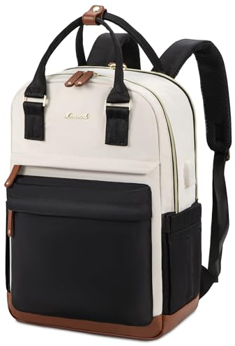 LOVEVOOK Rucksack Damen, 15,6 Zoll Laptop Schulrucksack Reiserucksack Wasserdicht Arbeitstasche Backpack Women Groß Schultasche Teenager Mädchen Elegant für Arbeit Reise Schule Uni Büro, Schwarz