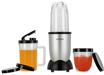 High Speed Blender (Silver) with additional Blender Cups, Amazing Shape Bullet Blenders For Making Smoothies, Mini Blender, Smoothie Maker for Gym, Work or Home