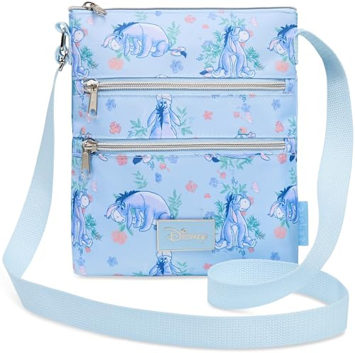 Disney Stitch Bolso Bandolera Niña y Adolescente, Bolso Mujer Cruzado con Correa Ajustable, Regalos para Ella (Eeyore, 25×22.5×5cm)
