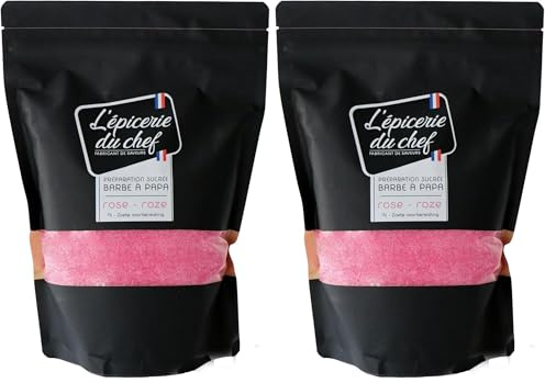 Epicerie du Chef Préparation Sucrée Rose pour Barbe à Papa - Sucre Barbe à Papa - 1,04 kg - EDC8738,Rose (Lot de 2)