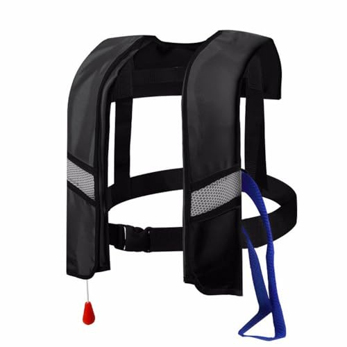Chaleco Salvavidas Inflables Automáticos Chaleco De Flotabilidad Sólido Para Adultos Chaleco De Seguridad De Ayuda A La Flotabilidad De Kayak Chaleco De Kayak Deportivos Acuáticos,Black-one size
