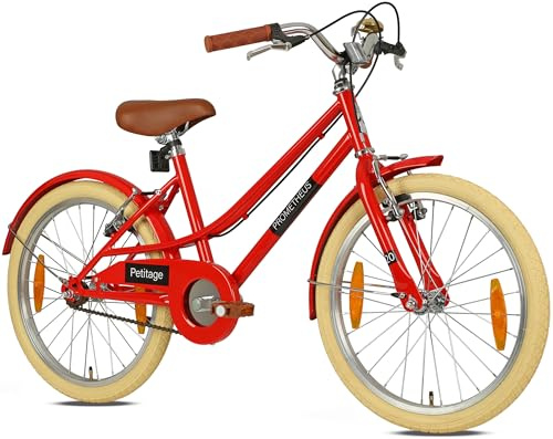 PROMETHEUS BICYCLES Bicicletta retrò per bambini da 20 pollici, per ragazzi e ragazze, da 20 pollici, a partire dai 6 anni, colore rosso