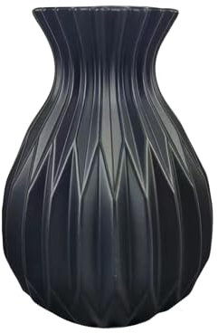 Elegant Flower Pot, Hydroponic Imitation Ceramic Plastic Vase, Modern Decorative Flower Arrangement Creative Decoration, Nordic Vase for Home Decoration (Black)