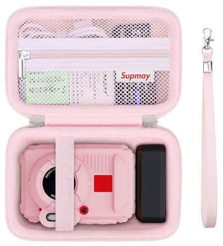 Supmay étui de Protection Dur pour Kodak PIXPRO WPZ2 Robuste imperméable aux Chocs imperméable à la poussière caméra numérique, étui de Voyage avec Poche en Maille Convient à la Batterie, Gelée Rose