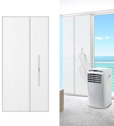 Paño de sellado de puerta corredera para aire acondicionado portátil, poliéster 210T con revestimiento de poliuretano, hasta 90 x 210 cm, para acondicionadores de aire móviles y secadores de escape