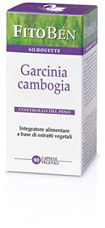 Fitoben - Garcinia Cambogia Integratore Naturale Per Metabolismo Dei Lipidi E per il controllo del senso di fame. Utile per l'equilibrio del Peso corporeo 90 Cps vegetali