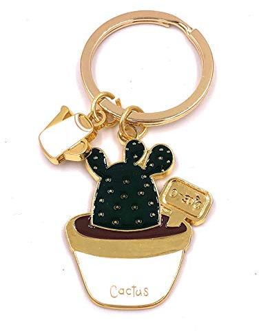 H-Customs Cactus con annaffiatoio portachiavi pendente dorato realizzato in metallo