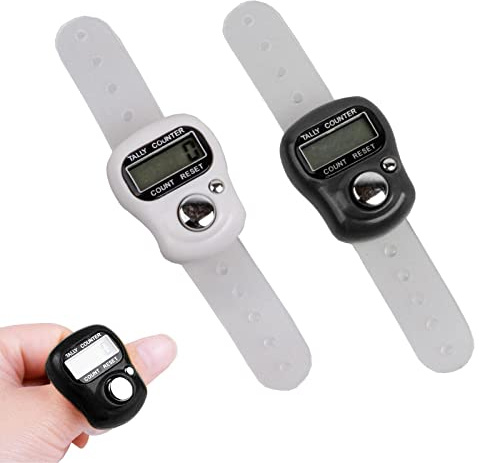 Contador Manual,Contador Dedo,Contador de Filas,Contador Manual Dedo,Contador Digital Dedo,Contador de Dedo Electronico,LCD Contador para Puntuación de Golf,2 Piezas