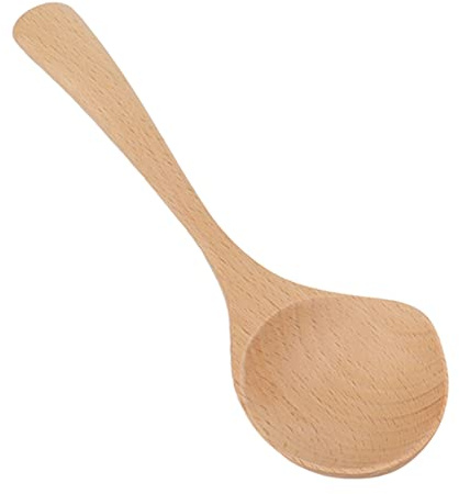 Louche à Soupe en Bois, 16cm Cuillère à Porridge en Bois à Long Manche, Cuillère de Service en Bois Fabriquée à Main, Grandes Cuillères de Cuisine Profondes pour Soupe Sauce Bouillie Cuisine