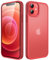 JETech Matt Hülle für iPhone 12 Mini 5,4 Zoll, Stoßfest Militärstandard FallSchutz Handyhülle, Mattierte Durchscheinende Rückseite Schutzhülle, Anti-Fingerabdruck (Rot)