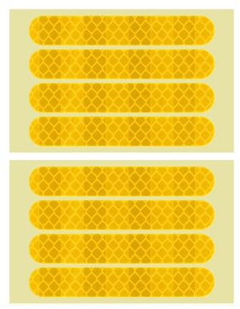 Be In Your Mind 8 Stück Reflektierende Aufkleber PVC Materialien Hinterrad Aufkleber Kompatibel mit Ninebot G30 Rollern Gelb