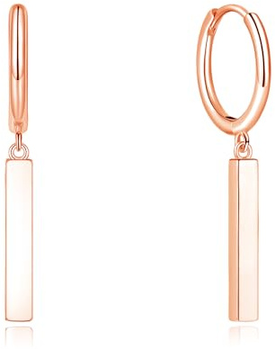 Cangall Ohrringe Silber 925 Hängend Damen, 925 Sterling Silber Creolen mit Anhänger, Hypoallergen Leichte Ohrringe Creolen Rose Gold, Ohrringe Rose Gold Schmuck Geschenke für Hochzeiten Geburtstag