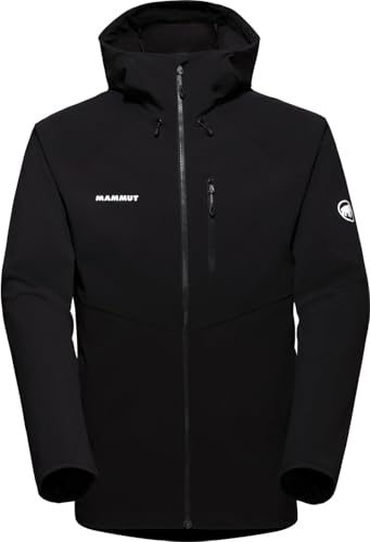 Mammut Ultimate Comfort SO Hooded Jacket Men – Chaqueta Softshell para Hombre con Capucha | Para Senderismo | Negro, Talla L