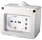 Cassetta Elettrica IP55 Con Sportellino, 3 Moduli Presa Schuko P40 + Presa Bipasso 10/16A, Kit Scatola Elettrica Pronta, Montaggio Da Muro Parete Esterno