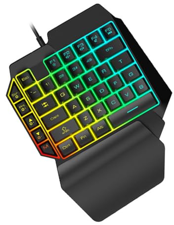 UKCOCO Clavier Mécanique Gaucher Compact 39 Touches en Plastique Noir Interface USB, Léger et Filaire, pour Jouer la Maison ou Divertissement Jeune