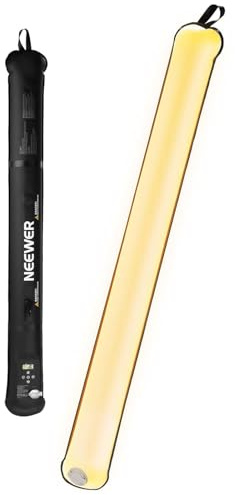 NEEWER Basics 21W Handheld LED Fill Light, 35.5 Bi Color Portable Inflatable TPU Video Lighting with Inflator 2700-6500K 1300Lux 12 Scenes CRI95 2500mAh for Studio Photography Video Recording, GC21B