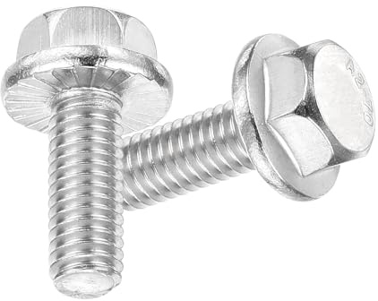 TA-VIGOR 25Pcs M6 x 16mm Hex Serrated Flange Bolts, 304 Stainless Steel Flanged Hex Head Screws for DIY, Machine Tools, Fastener Hardware Applications