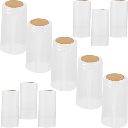 SEWACC Capsules Thermorétractables pour Bouteilles de Vin Film PVC Transparent Diamètre 30 MM Lot de 100 Scelleuses de Conservation pour Cave et Fête