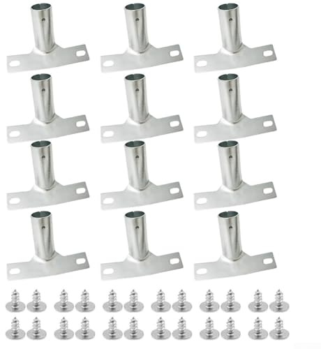 Caswynlife Lot de 12 supports de manche de balai en métal, fixations sécurisées en fer, compatibles avec les tiges de 23,5 mm de diamètre, avec vis pour le nettoyage des outils, utilisation à la