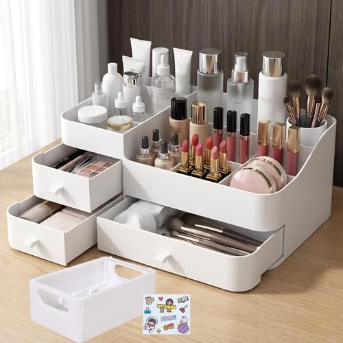 YUTUY Organizer per Trucchi Grande Organizer,Porta Trucchi Organizer Trucco,Organizzatore di Trucco Multifunzione,Scatola per Trucco con Grande Capacità per Crema,Profumo e Pennelli