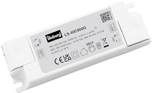 Flackerfrei LED Trafo 40W 900mA LED Netzteil Driver Treiber mit Konstantstrom für LED Panel Bulbs Light SMD MR16 (40W 900mA flackerfrei)
