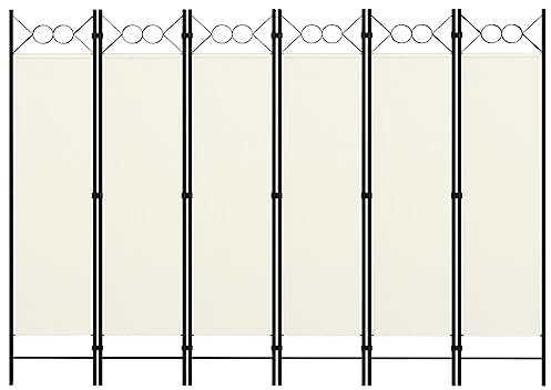 vidaXL Rumsavdelare 6 paneler vit 240x180 cm