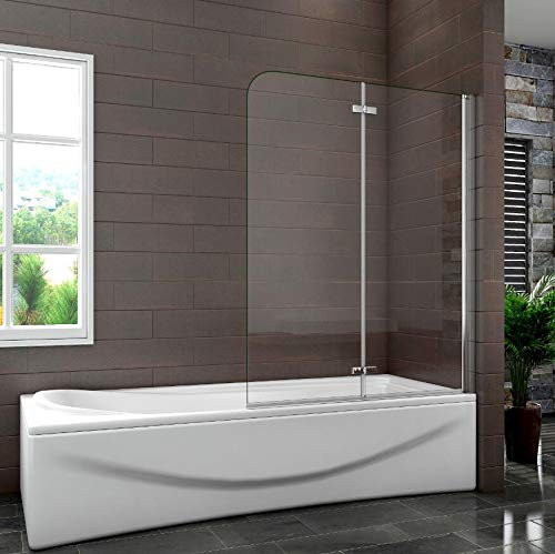 Simple Bathrooms 1200x1400mm 180 Degree Hinged 2 Fold Folding Pivot Shower Bath Screen 6mm Easy Clean Glass Door Panel